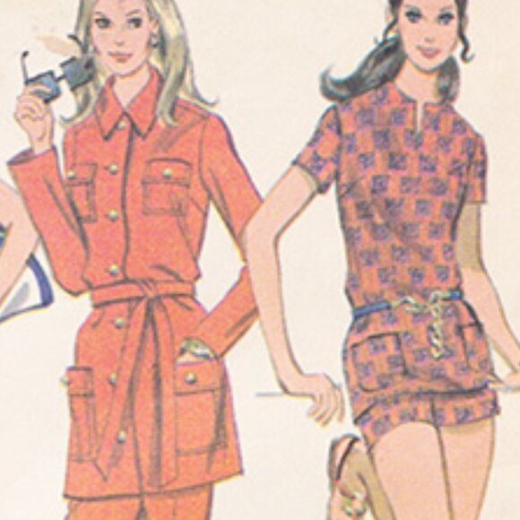 Vintage 60s McCalls 2242 Cool Safari Jacket, Pants and Top Bust 34 - Picture 2 of 3